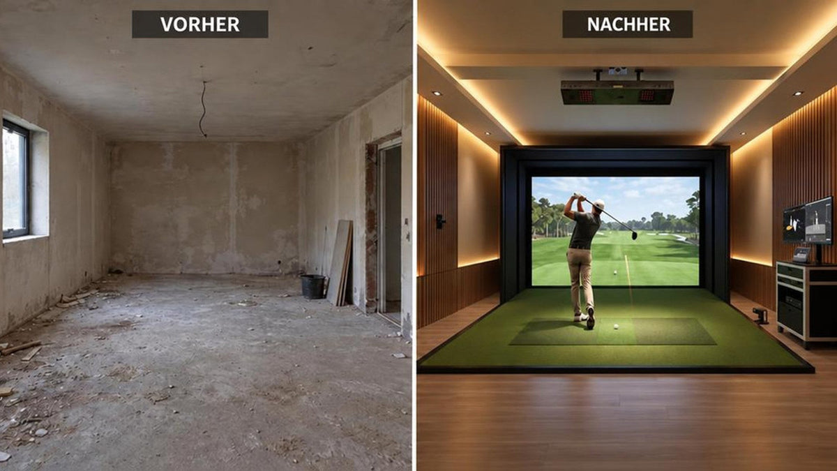 Safely check room height for golf simulators