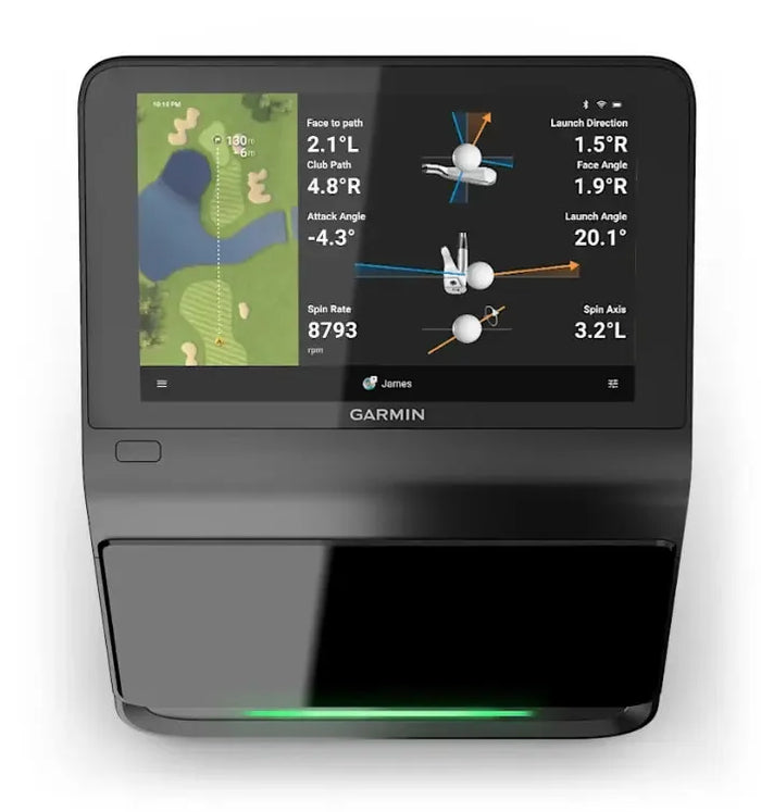 Garmin Approach R50 – golfový monitor odpalu – pohľad spredu na vyčlenený kompaktný radarový snímač