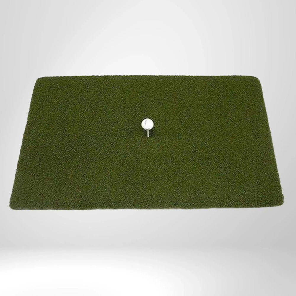 Golf Abschlagmatte mit Teeline-Rasen, Tee und einem Golfball, ideal für Indoor Training