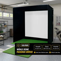 Golfbox x Uneekor EYE MINI LITE Bundle – Indoor Golf mit Leinwand und Abschlagmatte