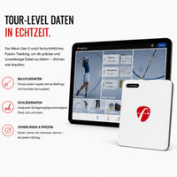 Flightscope Mevo+ Gen2 Golf Launch Monitor – Detailansicht mit Display und Tasten