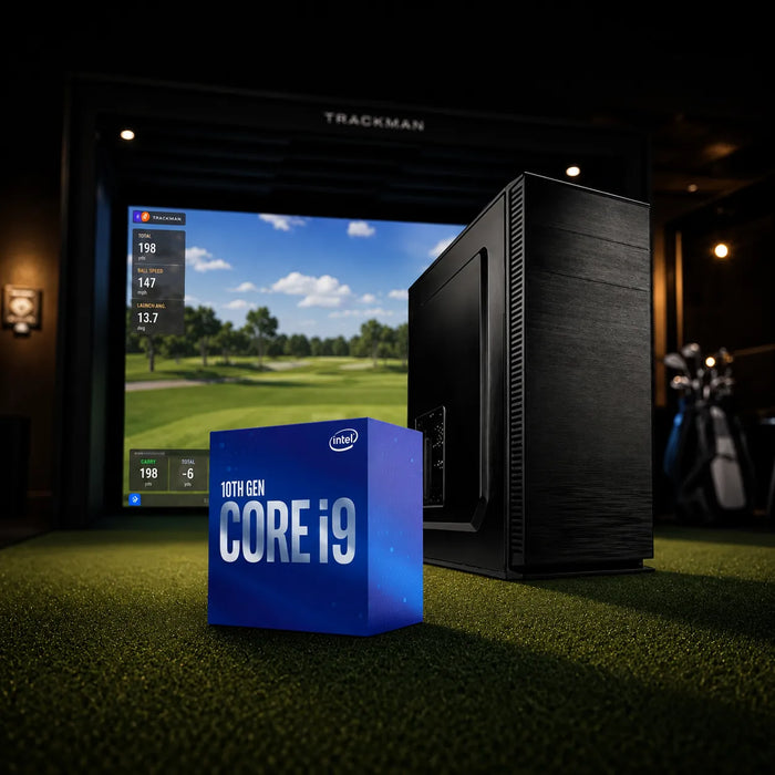 PC systém golfového simulátora 4K UHD s Intel i9, 1 TB SSD, RTX 5070 Ti a 32GB RAM DDR5-5600.