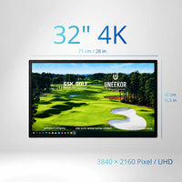 32" Touch Screen LCD Full HD für Golf Simulator, Wandmontage, 3840 x 2160 Pixel.