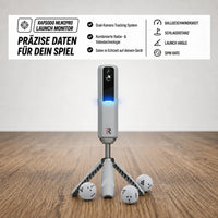 Golfbox x Rapsodo MLM2Pro Bundle mit Dual-Kamera Tracking System und Zubehör.