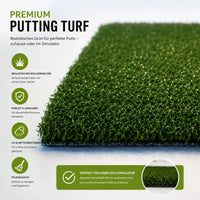 GSK ELITE Swing Dome Golf Simulator-Enclosure in einem realistischen Grün für Indoor- und Outdoor-Nutzung.