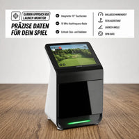 Golfbox x Garmin Approach R50 Bundle mit integriertem 10" Touchscreen und 10 MHz Hochfrequenz-Radar.