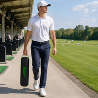 Square Golf Omni Carry Case in Verwendung von einem Spieler auf dem Golfplatz.
