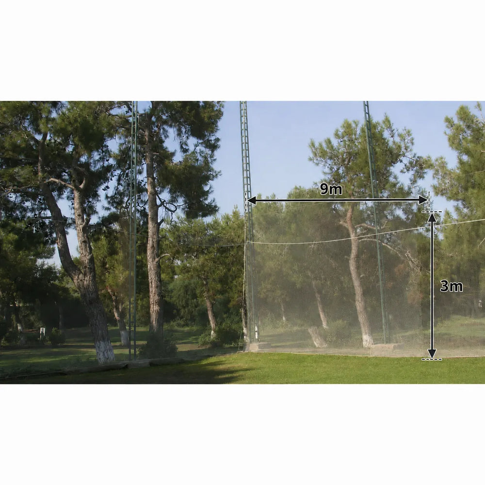 Impact Netz für Golfsimulator, 9x3 m, 20mm Maschenweite, inkl. Bleigewichten.